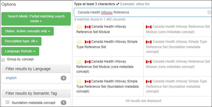  Canada Health Infoway Reference Set Module (core metadata concept) 