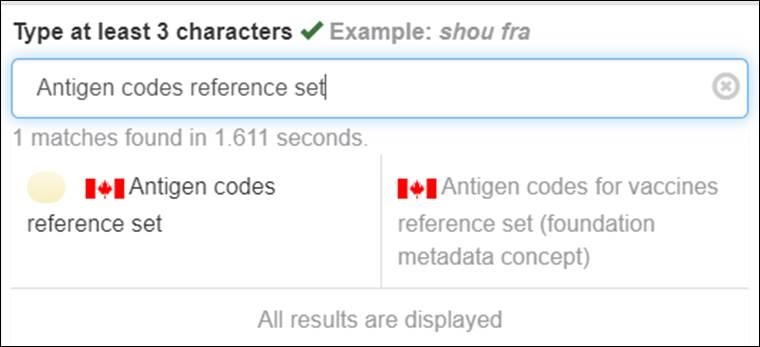 Canadian reference sets can also be searched, displayed and downloaded 